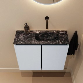 Mondiaz Ture DLux toiletmeubel 60cm clay met wastafel lava rechts zonder kraangat