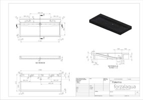 Forzalaqua Palermo wastafel 120x50cm met 2 kraangaten graniet gekapt