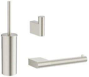 Crosswater MPRO toiletset - toiletborstelhouder - handdoekhaak - wcrolhouder - geborsteld RVS SW916826 / SW916827 / SW916825