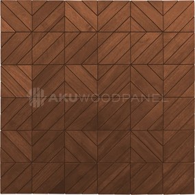Decopaneel 60 cm x 60 cm Walnoot hout - Clover Smoked Brown - 3D Wandpaneel - Wanddeco