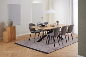 FIORA Lichtgrijs Taupe (Basel stof 34) - MODERNE GESTOFFEERDE STOEL VOOR WOONKAMER/EETKAMER LOFT