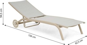 Domani Furniture Bellorio Ligbed Verstelbaar Aluminium Zand/Beige