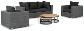 Stoel en Bank Loungeset 5 personen Wicker Grijs  Garden Collections Toronto/Westfield