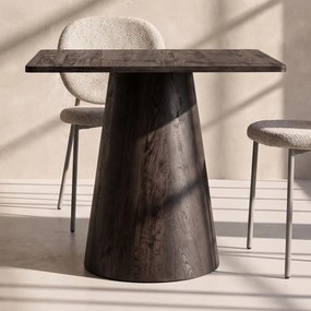 Vierkante Eettafel Met Ronde Voet Mocca - 80 X 80cm.