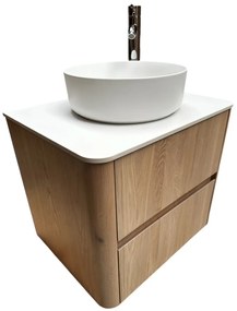 B-Stone Branson badkamermeubel eiken met toppaneel wit 60cm