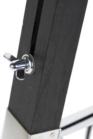 Vloerlamp Tripod zwart met kap 45cm linnen donker grijs