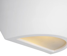 Moderne wandlamp wit - Hiske Modern E14 rond Binnenverlichting Gips Lamp