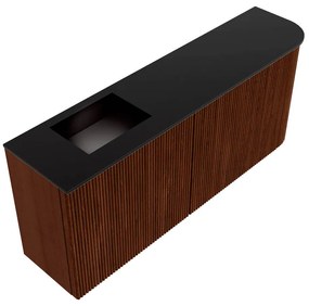 Mondiaz Joya 100cm toiletmeubel ronding rechts ruby met wastafel faye links zonder kraangat urban