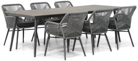 Tuinset 6 personen 240 cm Rope Grijs Lifestyle Garden Furniture Advance/Matale