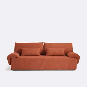 3-zits omvormbare bank met koffer, van ribfluweel, MAONA