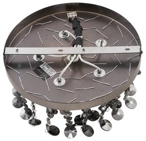 Klassieke plafondlamp zwart met smoke glas - Medusa