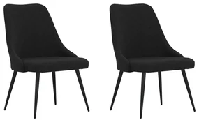 vidaXL Eetkamerstoelen 2 st stof zwart
