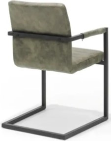 Eetkamerstoel - Apollo II - stof Bull lederlook moss