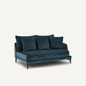 Halve bank, 2-zit van gemengd fluweel, MODERNISTE