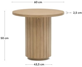 Kave Home Licia Ronde Bijzettafel Massief Acacia Hout - 60 X 60cm.