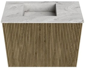 Mondiaz Joya DLux 50cm toiletmeubel dusk met wastafel faye links 1 kraangat glace
