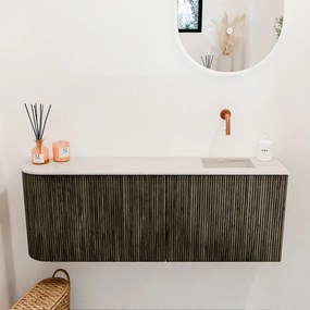 Mondiaz Joya DLux 110cm toiletmeubel ronding links shadow met wastafel faye rechts zonder kraangat meli