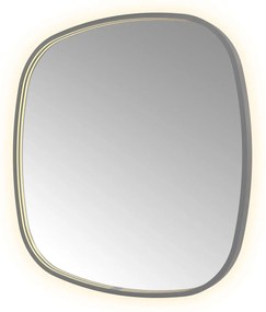 Hotbath &More Contour spiegel deens ovaal 80x80cm geborsteld gunmetal PVD