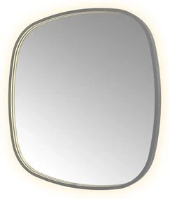 Hotbath &More Contour spiegel deens ovaal 80x80cm geborsteld gunmetal PVD