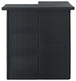 vidaXL Hoekbartafel 100x50x105 cm poly rattan zwart