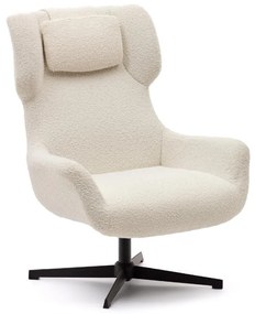 Kave Home Zalina Draaibare Fauteuil Wit Boucle