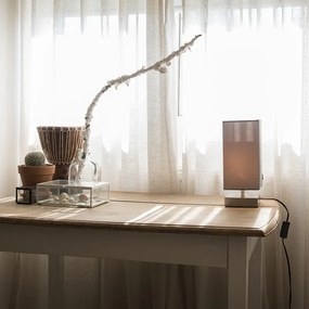 Moderne tafellamp grijs met staal - Milo