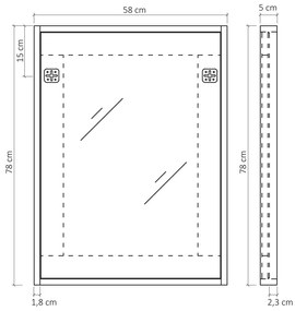 Differnz Industrial spiegel 58x78cm bruin