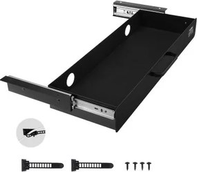 VEVOR Onderbureaulade 635x232x75 mm, Onderbureaulade, Verborgen Bureau-opbergorganizer, Pennenlade onder de tafel voor Zit-Sta werkplekken op Kantoor &amp; Thuis