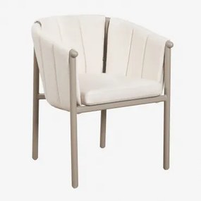 Set Van 4 Eetkamerstoelen Met Armleuningen, Bekleed Met Bouclé Stof En Aluminium Boleni Bouclé Gardeniawit - Sklum