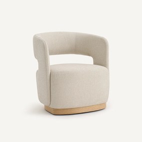 Draaibare fauteuil, eikenfineer en gestructureerde stof, JESPER
