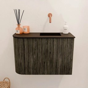 Mondiaz Joya 60cm toiletmeubel ronding links shadow met wastafel faye rechts zonder kraangat urban