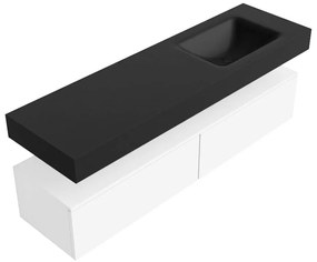 Zaro Alan badmeubel 160cm talc 2 lades met vrijhangende wastafel cloud rechts zonder kraangat urban
