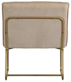 Woood Fie Fauteuil Zand Ribstof Met Goud
