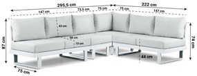 Hoek loungeset 6 personen Aluminium Wit  Lifestyle Garden Furniture Lorenzo
