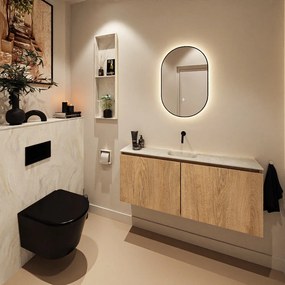 Mondiaz Ture DLux toiletmeubel 120cm washed oak met wastafel ostra midden zonder kraangat