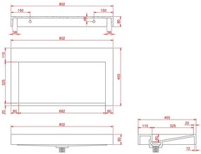 Saniclear Hoya solid surface wastafel 80x45,5cm zonder kraangat mat wit