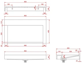 Saniclear Hoya solid surface wastafel 80x45,5cm zonder kraangat mat wit