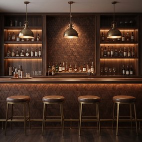 Decoratief Houten Wandpaneel | Aster   Smoked Brown | 60×60 cm | Amerikaans Notenhout