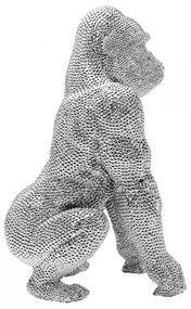 Kare Design Shiny Gorilla Silver Deco Gorilla Beeld 46 Cm