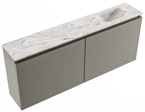 Mondiaz Ture DLux toiletmeubel 120cm smoke met wastafel glace rechts met kraangat