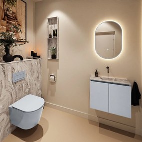 Mondiaz Ture DLux toiletmeubel 60cm clay met wastafel glace midden zonder kraangat