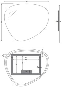 Sanituba Organic spiegel met LED verlichting 60x50cm