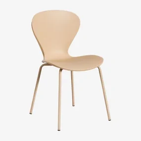 Set Van 2 Stapelbare Eetkamerstoelen Uit Kleuren Bruin - Tarwe - Sklum