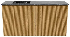 Mondiaz Joya DLux 80cm toiletmeubel oak met wastafel faye links zonder kraangat lava