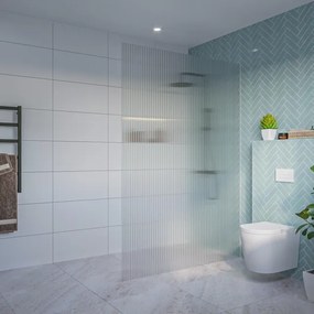 Fortifura Galeria Inloopdouche - ribbel glas - 140x200cm - 8mm - nano - blind inbouw profiel SW797954 SW1102415