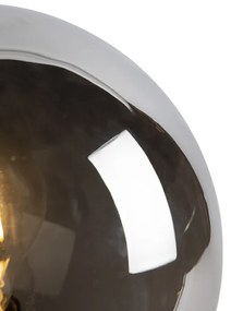 Art Deco tafellamp zwart met smoke glas 45,5 cm - Pallon Art Deco E27 bol / globe / rond Binnenverlichting Lamp