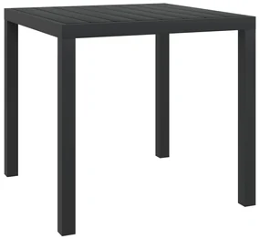 vidaXL Tuintafel 80x80x74 cm aluminium en HKC zwart