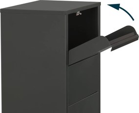Famiflora pakketbrievenbus KUBE met sleutelslot - mat zwart - 105 x 39 x 27 cm - topkwaliteit!