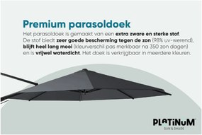 Platinum Challenger Zweefparasol T2 premium - 3,5 m. rond - Champagne Teak