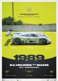 Kunstdruk Sauber Mercedes C9 - 24h Le Mans - 100th Anniversary - 1989, Automobilist